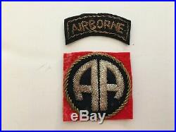 Pk31 Original WW2 US Army 82nd Airborne Division Patch Set Bullion/Wool WC10