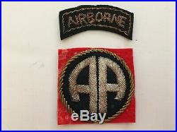 Pk31 Original WW2 US Army 82nd Airborne Division Patch Set Bullion/Wool WC10