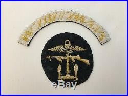 Pk46 Original WW2 US Army OSS 3rd Contingent OG Combined Operations Patch WC10