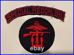 Pk502 Original WW2 US Army OSS Patch And Tab Set Special Recon Battalion WB11