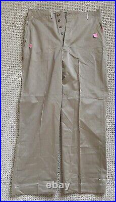 Pre-WW2 US Army Button Fly Khaki Trousers Pants Size 38x33 New with Cutter Tags