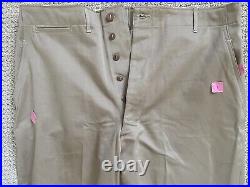 Pre-WW2 US Army Button Fly Khaki Trousers Pants Size 38x33 New with Cutter Tags