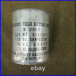 Pre World War 2 U S Army C Ration, B Unit 7-41 Dated Nice Markings & W The Key