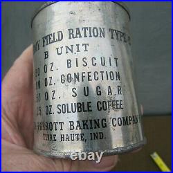 Pre World War 2 U S Army C Ration, B Unit 7-41 Dated Nice Markings & W The Key