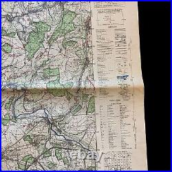 RARE! 1944 WWII George Patton Third Army Siegfried Line SARRE RIVER Assault Map