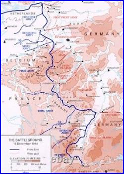 RARE! 1944 WWII George Patton Third Army Siegfried Line SARRE RIVER Assault Map