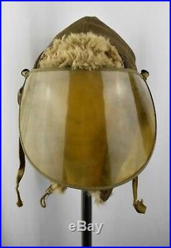 RARE! Original WWII Japanese Imperial Army Winter Rabbit Fur Hat with Face Shield