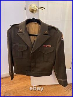 RARE US WW2 WWII Officer Brown Cut Down Ike Jacket AAC Army Air Corps