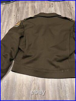 RARE US WW2 WWII Officer Brown Cut Down Ike Jacket AAC Army Air Corps