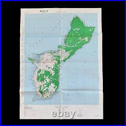 RARE WWII 1944 D-Day Invasion Map Battle of Guam Pacific Army & USMC Operations