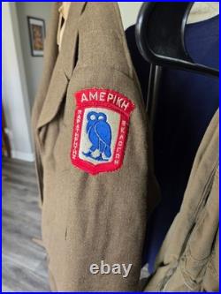 RARE WWII 1944 US Army AMFOGE Greece 1946 Matched Uniform 82nd Airborne