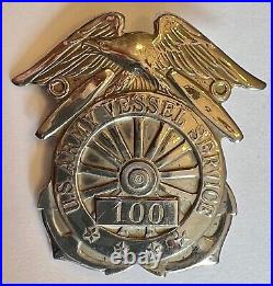 RARE WWII US Army Transportation Service Vessel Pilot Badge NHM Pinback