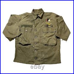 READ WW2 US Army Herringbone Twill Utility Shirt & Pants 40s 13 Star POOR COND