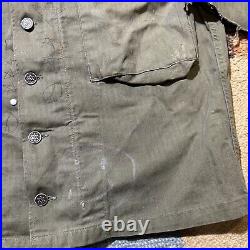 READ WW2 US Army Herringbone Twill Utility Shirt & Pants 40s 13 Star POOR COND