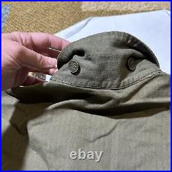 READ WW2 US Army Herringbone Twill Utility Shirt & Pants 40s 13 Star POOR COND