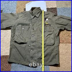 READ WW2 US Army Herringbone Twill Utility Shirt & Pants 40s 13 Star POOR COND