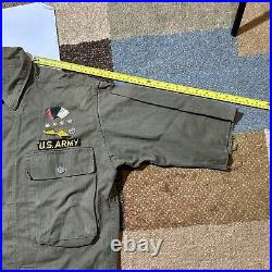 READ WW2 US Army Herringbone Twill Utility Shirt & Pants 40s 13 Star POOR COND