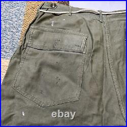 READ WW2 US Army Herringbone Twill Utility Shirt & Pants 40s 13 Star POOR COND