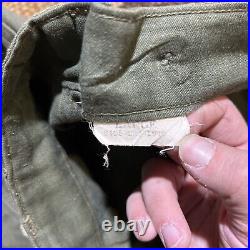 READ WW2 US Army Herringbone Twill Utility Shirt & Pants 40s 13 Star POOR COND