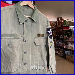 Rare 1940s Vintage WWII HBT Jacket 13 Star US Army Military Shirt 2nd Infantry
