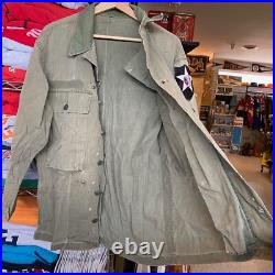 Rare 1940s Vintage WWII HBT Jacket 13 Star US Army Military Shirt 2nd Infantry