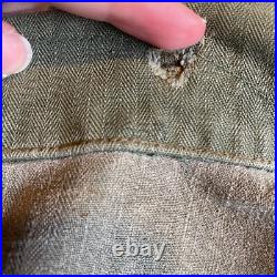 Rare 1940s Vintage WWII HBT Jacket 13 Star US Army Military Shirt 2nd Infantry