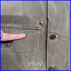 Rare 1940s Vintage WWII HBT Jacket 13 Star US Army Military Shirt 2nd Infantry