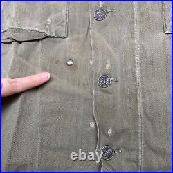 Rare 1940s Vintage WWII HBT Jacket 13 Star US Army Military Shirt 2nd Infantry