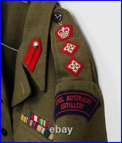 Rare 1952 Australian Army COLONEL Senior Officer JACKET w. WWII Service Ribbons