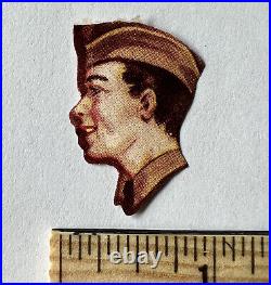 Rare Early Boy Scout Or Army Recruit Decal Sticker Seal Boy's Head In Uniform