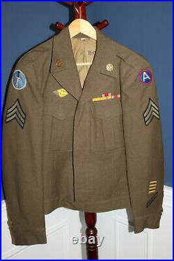 Rare Original WW2 U. S. Army Custom Kiska Task Force Patched Ike Jacket, 1944 d