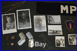 Rare Original WW2 U. S. Army MP's Nuremberg Bullion Insignia & Photo Grouping, Etc