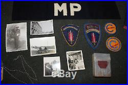Rare Original WW2 U. S. Army MP's Nuremberg Bullion Insignia & Photo Grouping, Etc