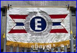 Rare Original World War 2 Ww2 Us Army Navy E Excellence Production Banner Flag