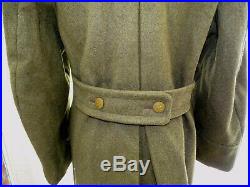 Rare Original Wwii Estonian Army Kaki Great Coat With Lightweight Buttons