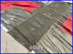 Rare Original Wwii Us Army Medical Red Cross Large Tent Fly-dated 1945