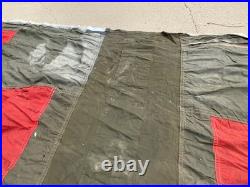 Rare Original Wwii Us Army Medical Red Cross Large Tent Fly-dated 1945