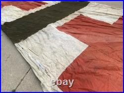 Rare Original Wwii Us Army Medical Red Cross Large Tent Fly-dated 1945