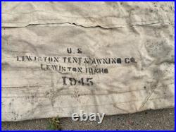 Rare Original Wwii Us Army Medical Red Cross Large Tent Fly-dated 1945