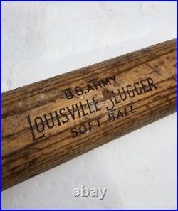 Rare WWII US Army Softball Bat -Louisville Slugger 102 VTG Military Collectible