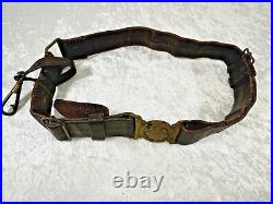 Rare Wwii Japanese Army Officers Service Belt & Buckle Sword Hanger