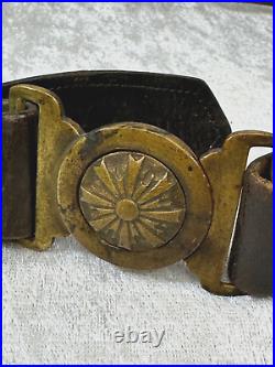 Rare Wwii Japanese Army Officers Service Belt & Buckle Sword Hanger