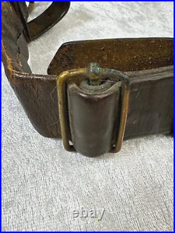 Rare Wwii Japanese Army Officers Service Belt & Buckle Sword Hanger