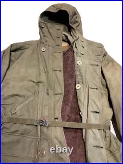 Rarer Named Original WWII U. S. Army Overcoat Hooded Parka Brown Pile Liner Sz40
