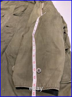 Rarer Named Original WWII U. S. Army Overcoat Hooded Parka Brown Pile Liner Sz40