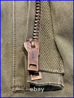 Rarer Named Original WWII U. S. Army Overcoat Hooded Parka Brown Pile Liner Sz40