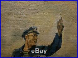 Russian Ukrainian Soviet oil painting realism military sailors fight army WW2