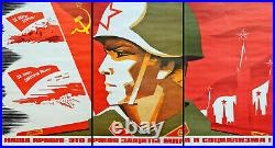 SOVIET ARMY GUARDS PEACE & SOCIALISM 1977 RUSSIAN POSTER TRIPTYCH by SACHKOV