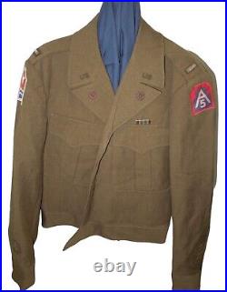 STUNNING WWII US Army Italian Made Patches Bullion Officer Ike Uniform Jacket 42