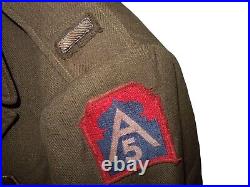 STUNNING WWII US Army Italian Made Patches Bullion Officer Ike Uniform Jacket 42